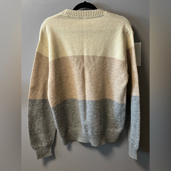 Vintage Tricolor Jantzen Wool Sweater Men’s Large Striped Color Block - Picture 2 of 2